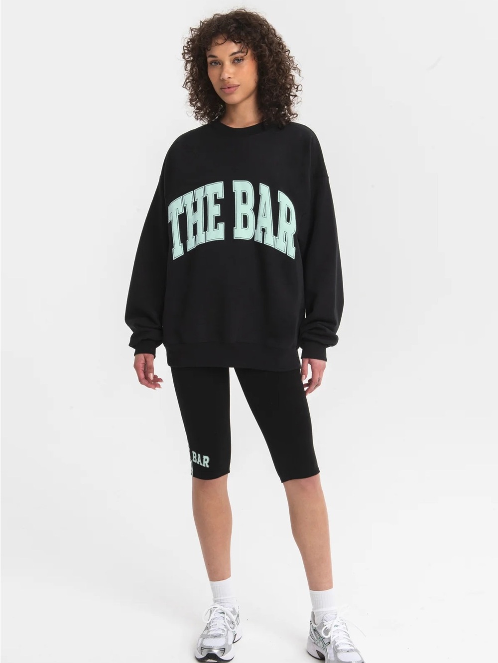 NWT The Bar Varsity Sweatshirt in Black/Miami Mint